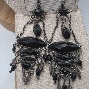 Elegant Black Chandelier Earrings (773)